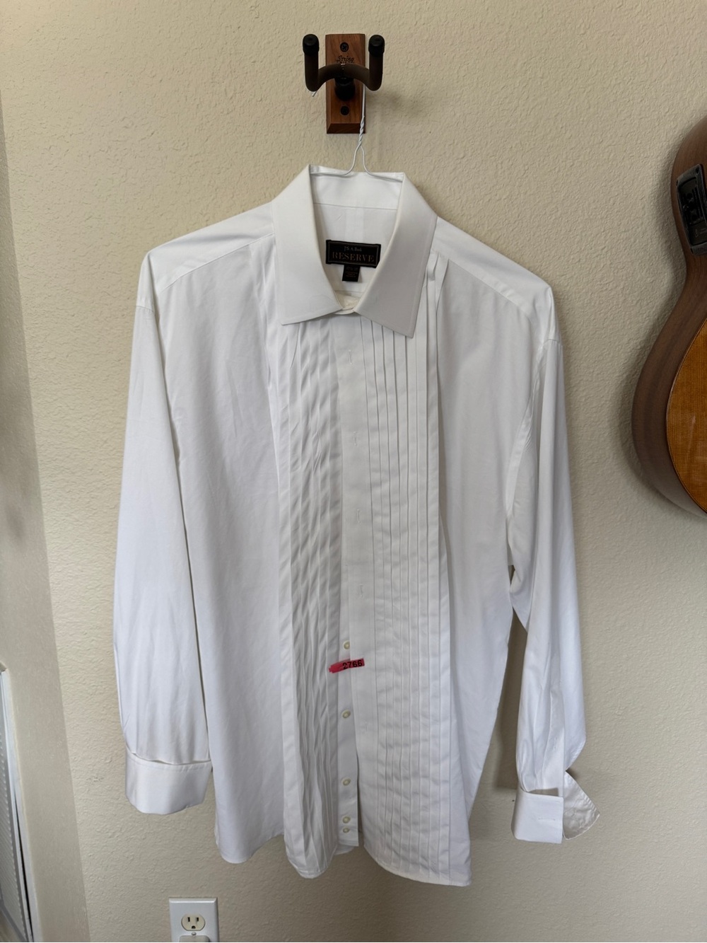 Jos. A. Bank Men’s White Pleated Front Tuxedo Shirt